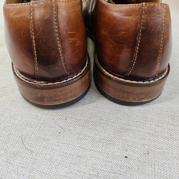 Joseph Abboud Brown Leather Oxford Dress Wingtip Shoes Men's Size 10 - Picture 4 of 11